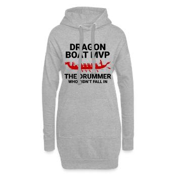 Drachenboot-Trommler - Hoodie-Kleid - Grau meliert - Vorne