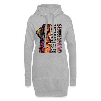 Farbenfroher Berner Sennenhund - Hoodie-Kleid - Grau meliert - Vorne