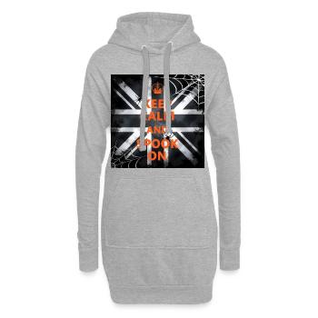 Gardez le calme Spook allumé - Sweat-shirt à capuche long Femme - gris chiné - Devant