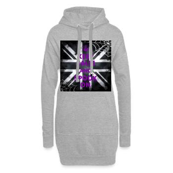 Keep Calm Spook Violet - Sweat-shirt à capuche long Femme - gris chiné - Devant