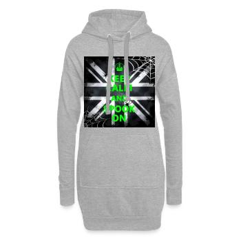 Keep Calm Spook Green - Sweat-shirt à capuche long Femme - gris chiné - Devant