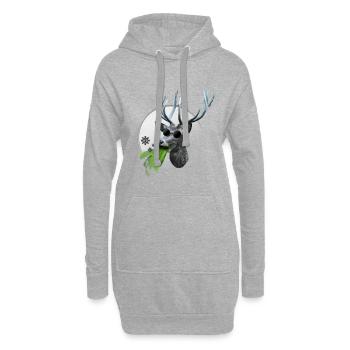 Wellenbrecher Hirsch - Hoodie-Kleid - Grau meliert - Vorne