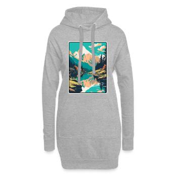 Silvretta Alps Schweiz Reiseplakat Stadtlandschaft - Hoodie-Kleid - Grau meliert - Vorne