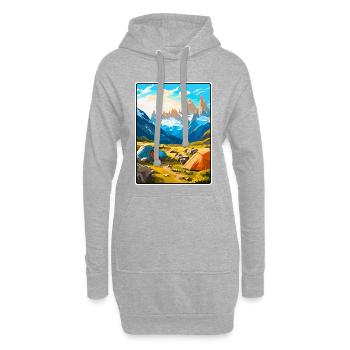 Paine Grande Chile Vintage-Reiseplakat Stadtbild - Hoodie-Kleid - Grau meliert - Vorne