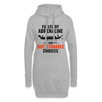 Angetrieben von Adrenalin-Entscheidungen - Hoodie-Kleid - Grau meliert - Vorne