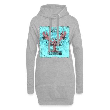 Ozeanisches Seafood-Design  - Hoodie-Kleid - Grau meliert - Vorne