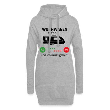 La caravane m’appelle et je dois y aller - Sweat-shirt à capuche long Femme - gris chiné - Devant