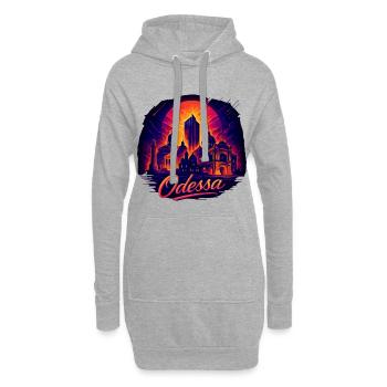Ville d’Odessa Ukraine Perle au bord de la mer Cadeau - Sweat-shirt à capuche long Femme - gris chiné - Devant