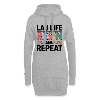 Lab Life Résine et répétition - Sweat-shirt à capuche long Femme - gris chiné - Devant