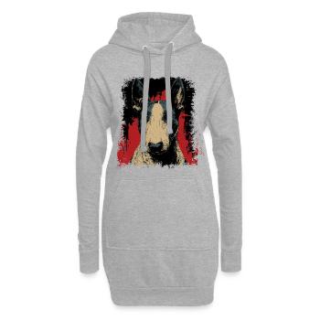Bull Terrier - Sweat-shirt à capuche long Femme - gris chiné - Devant