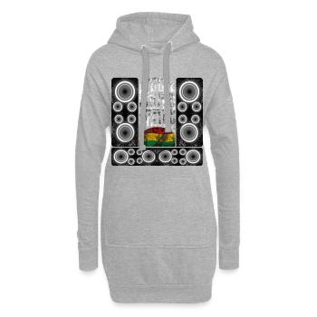 Reggae Sound System Design - Hoodie-Kleid - Grau meliert - Vorne