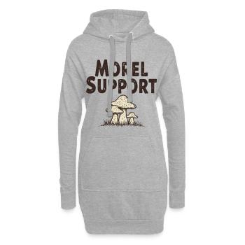Soutien aux morilles - Dicton de champignon des morilles - Sweat-shirt à capuche long Femme - gris chiné - Devant