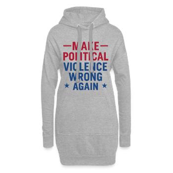 Politische Gewalt wieder falsch machen - Hoodie-Kleid - Grau meliert - Vorne