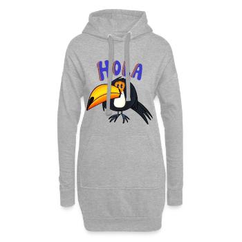 Hola Toucan - Sweat-shirt à capuche long Femme - gris chiné - Devant
