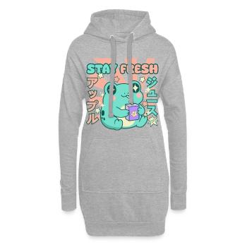 Grenouille Kawaii - Restez frais - Sweat-shirt à capuche long Femme - gris chiné - Devant