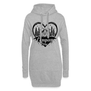 Love Camping Crew / Coeur Caravane Montagnes Design - Sweat-shirt à capuche long Femme - gris chiné - Devant