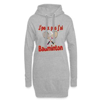 Ich kann nicht Badminton haben - Hoodie-Kleid - Grau meliert - Vorne