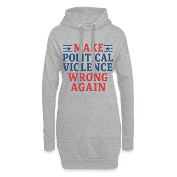 Politische Gewalt wieder falsch machen - Hoodie-Kleid - Grau meliert - Vorne