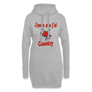 J\'peux pas j\'ai Country - Sweat-shirt à capuche long Femme - gris chiné - Devant