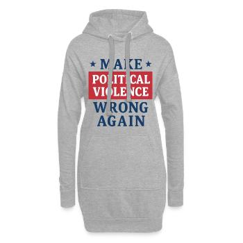Politische Gewalt wieder falsch machen - Hoodie-Kleid - Grau meliert - Vorne