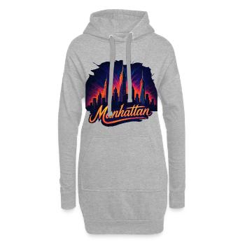 Manhattan Stadt New York Silhouette Geschenk - Hoodie-Kleid - Grau meliert - Vorne