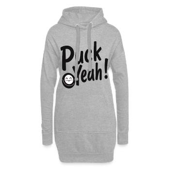 Puck Yeah Hockey Humour - Sweat-shirt à capuche long Femme - gris chiné - Devant