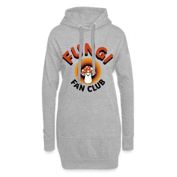 Fungi Fan Club Retro Pilz Spruch - Hoodie-Kleid - Grau meliert - Vorne