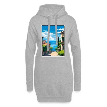 Sirmione Italie Village côtier Stairway Vista - Sweat-shirt à capuche long Femme - gris chiné - Devant