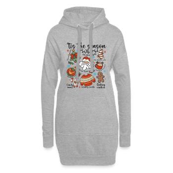 Défilé de Doodle de Noël - Sweat-shirt à capuche long Femme - gris chiné - Devant