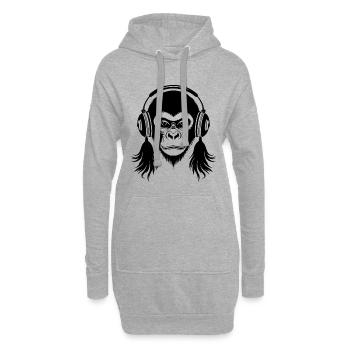Wild Affenkopf Party Groove Edition Shirt - Hoodie-Kleid - Grau meliert - Vorne