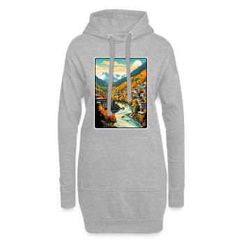 Sarajevo Bosnien Herbsttal Dorf Panorama - Hoodie-Kleid - Grau meliert - Vorne