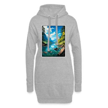 Bohinjer See, Slowenien, Azurgebirge, See, Aussicht - Hoodie-Kleid - Grau meliert - Vorne
