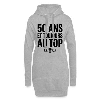 50 Jahre und immer noch an der Spitze - Hoodie-Kleid - Grau meliert - Vorne