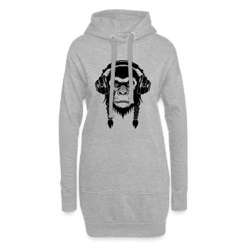 Chemise Electric Monkey Head Rave Edition - Sweat-shirt à capuche long Femme - gris chiné - Devant