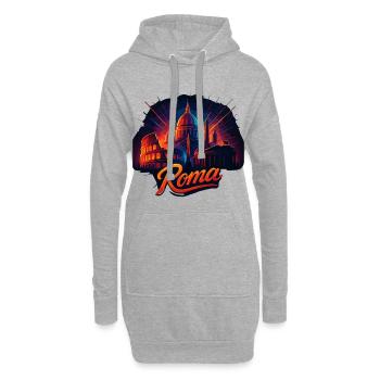 Rom Roma Hauptstadt Italien Silhouette Geschenk - Hoodie-Kleid - Grau meliert - Vorne