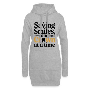 Technicien de laboratoire dentaire Crown Maker Design - Sweat-shirt à capuche long Femme - gris chiné - Devant