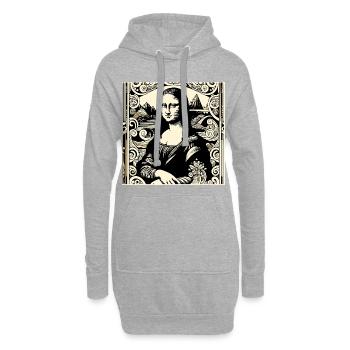 Renaissance Porträt im Ornamentstil - Hoodie-Kleid - Grau meliert - Vorne