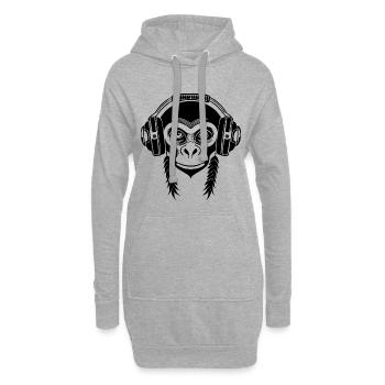 Affenkopf Rhythmus Stadt Punk Edition Shirt - Hoodie-Kleid - Grau meliert - Vorne