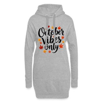 October Vibes Only Herbst Spruch - Hoodie-Kleid - Grau meliert - Vorne