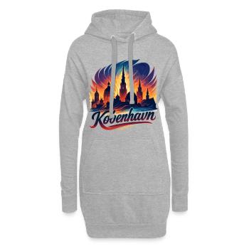 Copenhague Capitale Danemark Cadeau sympa - Sweat-shirt à capuche long Femme - gris chiné - Devant