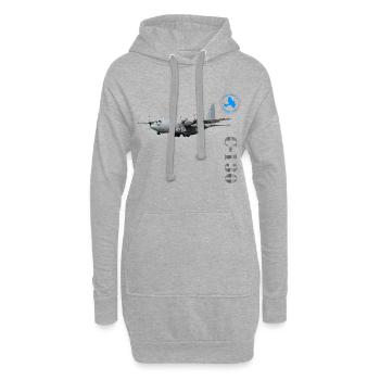Avion de transport C-130 - Sweat-shirt à capuche long Femme - gris chiné - Devant