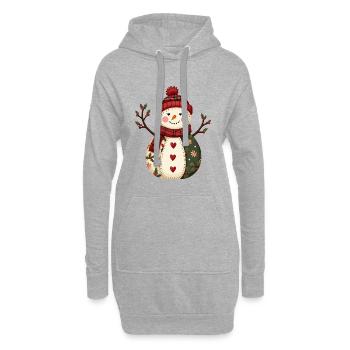 Schneemann Weihnachtszauber Patchwork - Hoodie-Kleid - Grau meliert - Vorne