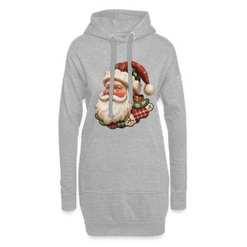 Patchwork-Santa Vintage Flair - Hoodie-Kleid - Grau meliert - Vorne