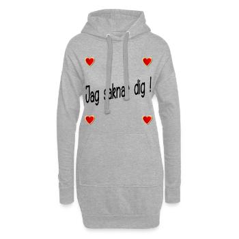 Tu me manques - Sweat-shirt à capuche long Femme - gris chiné - Devant