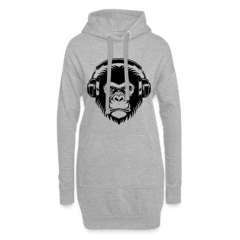 Affenkopf Nacht Tarnung Klub Edition Shirt - Hoodie-Kleid - Grau meliert - Vorne