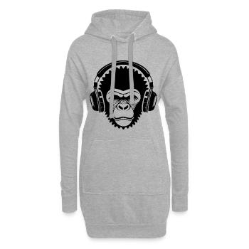 Power Affenkopf Bass Groove Festival Shirt - Hoodie-Kleid - Grau meliert - Vorne