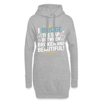 Brennverfahren für Dentalkeramik - Hoodie-Kleid - Grau meliert - Vorne