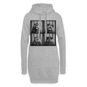 Lunettes de soleil de castor drôle Photo Booth - Sweat-shirt à capuche long Femme - gris chiné - Devant