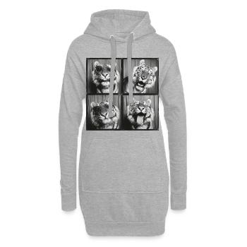 Boîte photo de lunettes de soleil Funny Tiger - Sweat-shirt à capuche long Femme - gris chiné - Devant