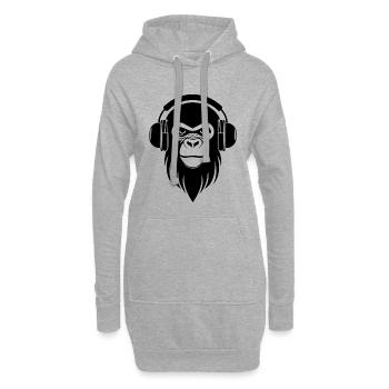 Chemise Monkey Head Graffiti Streetstyle Beat Edition - Sweat-shirt à capuche long Femme - gris chiné - Devant